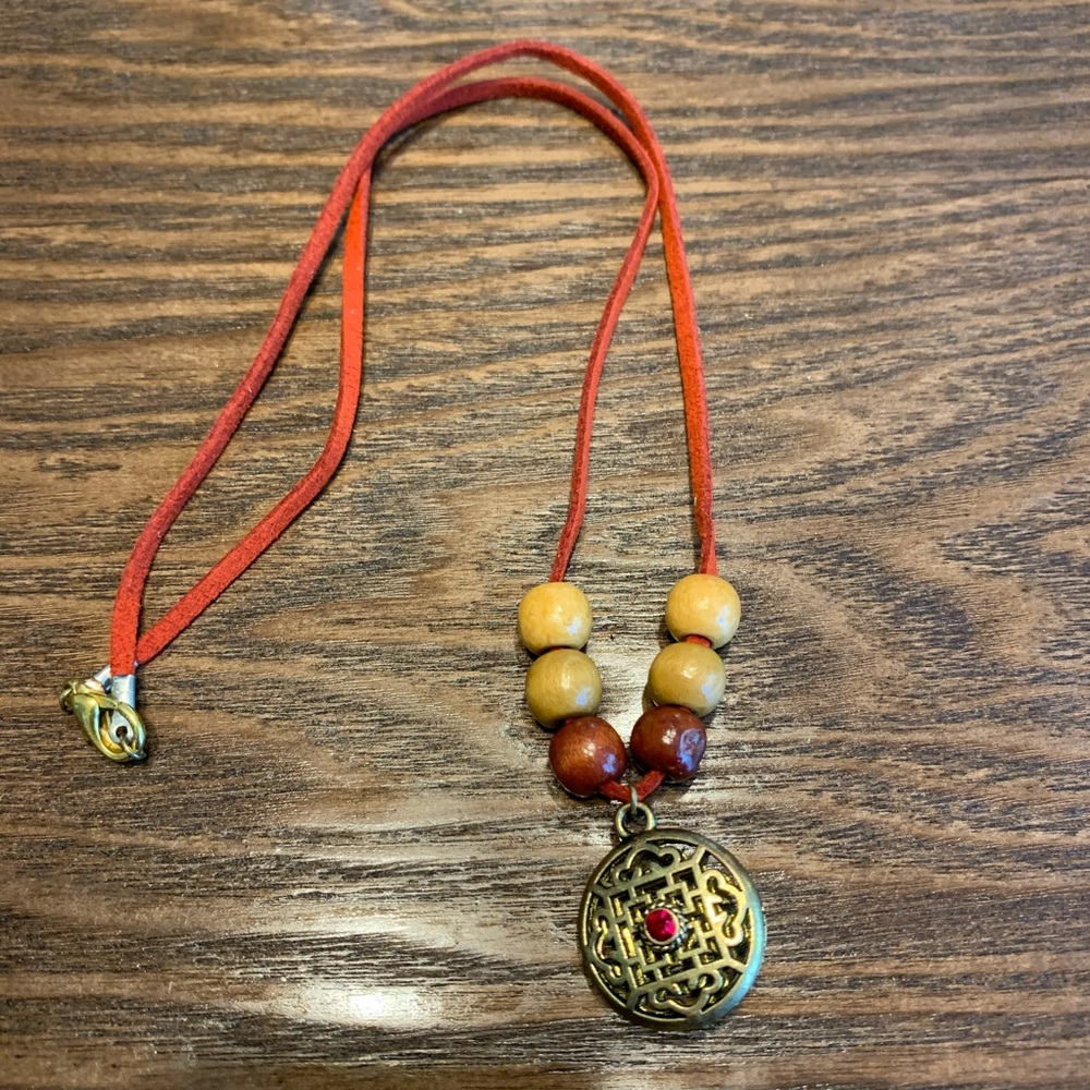 Mid length Golden Medallion Necklace 16" ONE OF A KIND HANDMADE NWOT